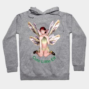 Cute little elf fairy faerie girl butterfly wings happy Hoodie